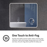 27-in. x 31-in. LED Front/Back Light Magnifying Bathroom Mirror w/Defogger