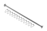 48-88 Inches Shower Curtain Rod with Shower Hooks in Polished Chrome | Adjustable Tension Shower Doorway Curtain Rod | Rust Resistant No Drilling Anti-Slip Bar for Bathroom | AC-AZSR88CH