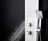 ARENA Series 60 in. 2-Jetted Full Body Shower Panel System with Heavy Rain Shower and Body Jets and Spray Wand in White