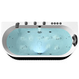 Stone Bell Flatbottom Freestanding Whirlpool and Air Bathtub with Center Drain and Faucet in Various Colors