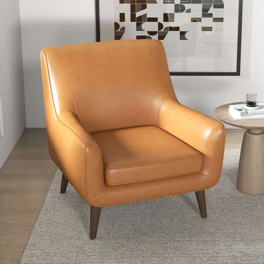 Alex Tan Leather Lounge Chair