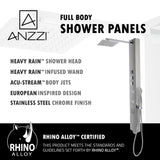 Lann 53 in. 3-Jetted Full Body Shower Panel System with Heavy Rain Showerhead and Spray Wand in Chrome (Valve Included)