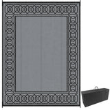 Outsunny 9' x 12' RV Mat, Outdoor Patio Rug / Large Camping Carpet with Carrying Bag, Waterproof Plastic Straw, Design for Backyard