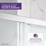 Halberd Series 47 to 48 in. x 72 in. Sliding Framed Shower Door  with Tsunami Guard Tempered Glass