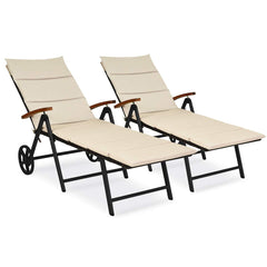 Tangkula Foldable Outdoor Chaise Lounger