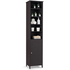 Tangkula 72 Inches Tall Cabinet, Bathroom Free Standing Tower Cabinet with Adjustable Shelves