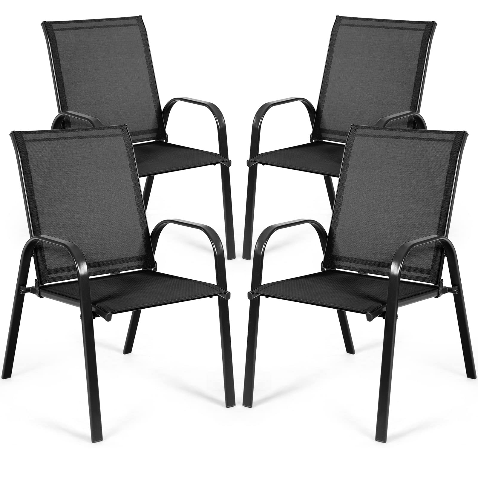 Tangkula Patio Dining Chairs, Outdoor Bistro Chairs