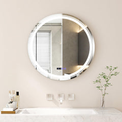 Tangkula Round Led Bathroom Mirror