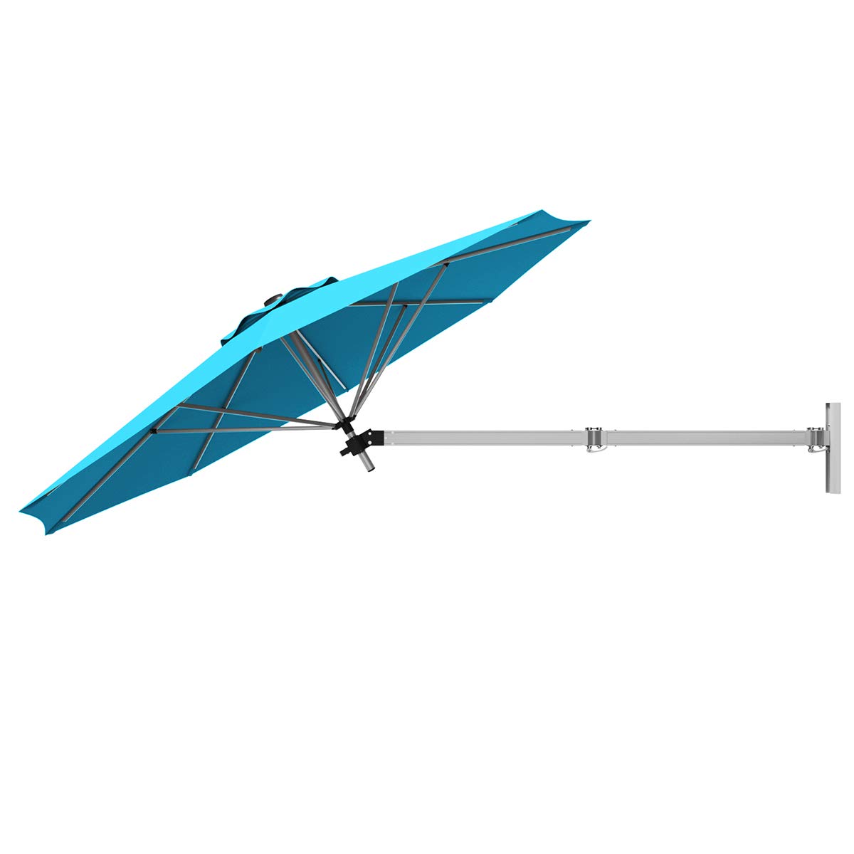 Tangkula 8 FT Wall Mounted Patio Umbrella, Outdoor Wall Umbrella with Adjustable Pole