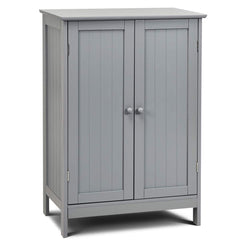 Tangkula Bathroom Floor Cabinet, Wooden Floor Storage Cabinet with Double Doors