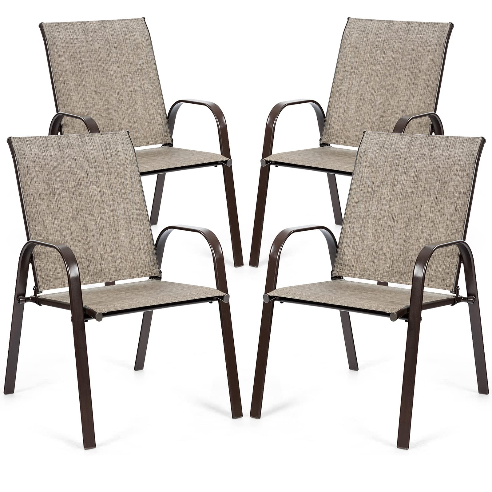 Tangkula Patio Dining Chairs, Outdoor Bistro Chairs