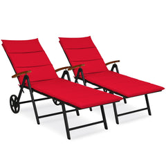 Tangkula Foldable Outdoor Chaise Lounger