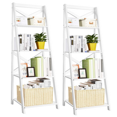 Tangkula 4-Tier Ladder Shelf Bookcase