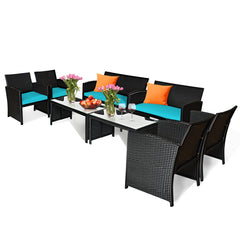 Tangkula Patio Wicker Conversation Furniture Set