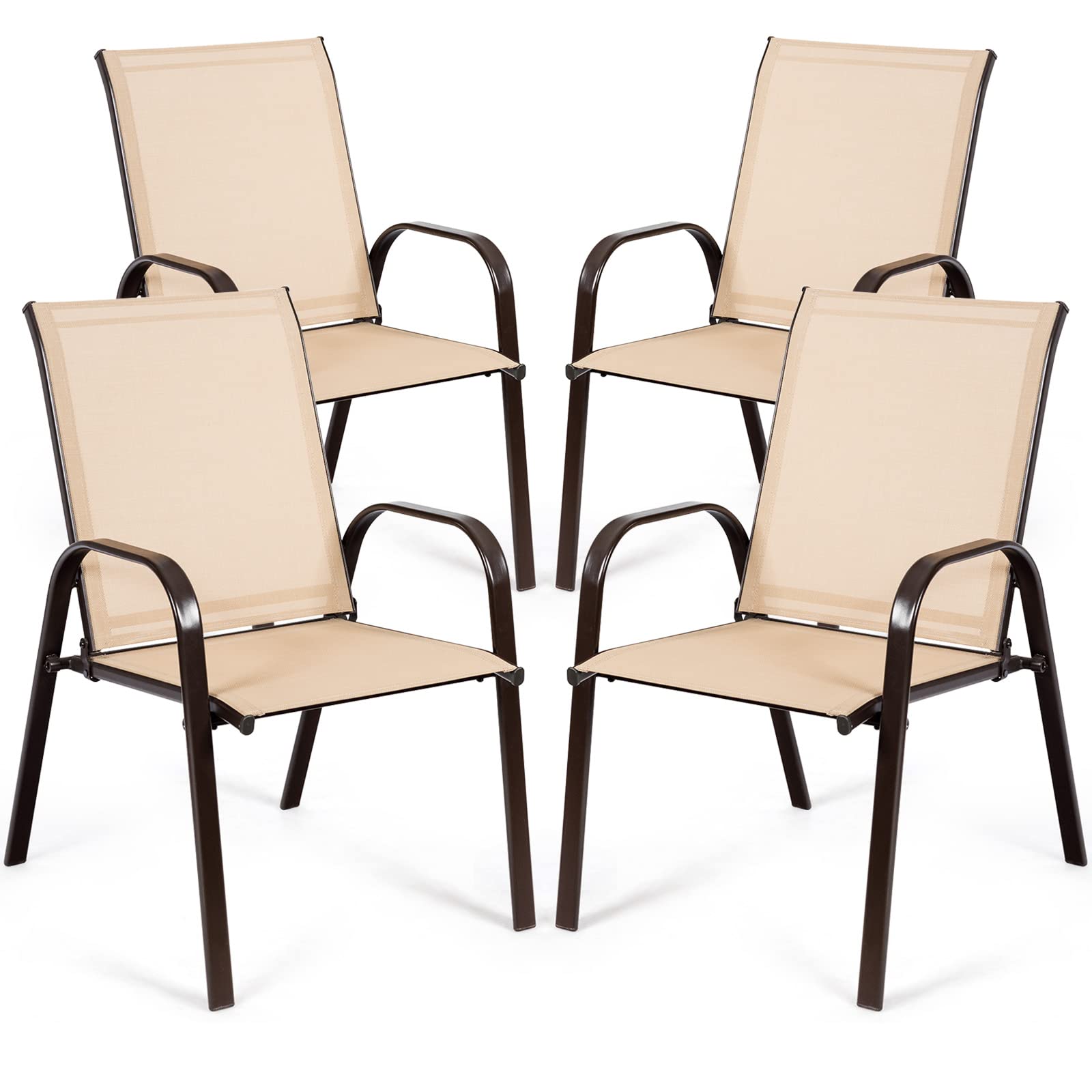 Tangkula Patio Dining Chairs, Outdoor Bistro Chairs