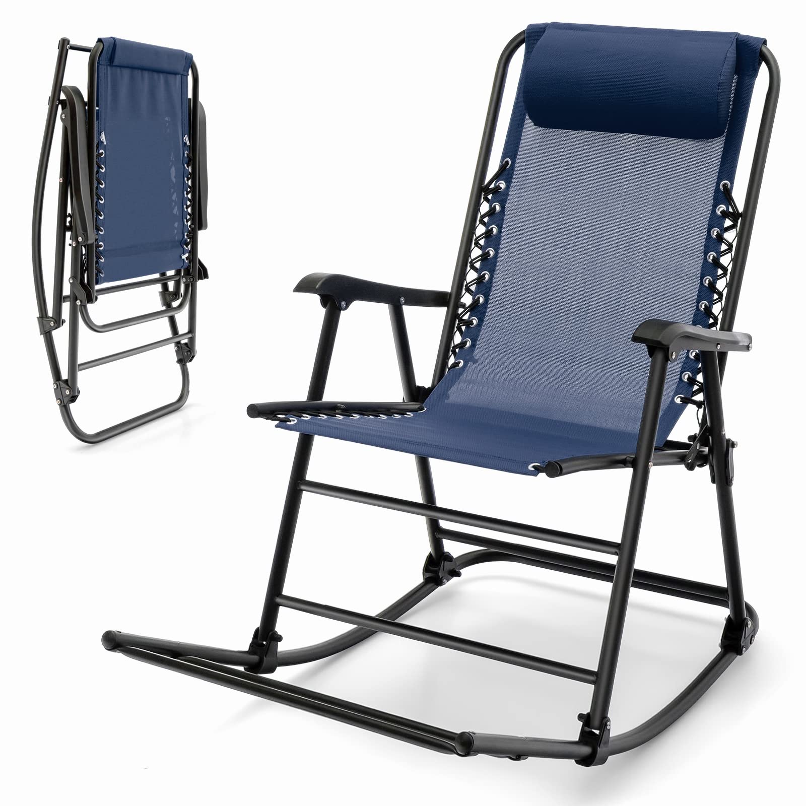 Outdoor Folding Rocking Chair, No Assembly Required