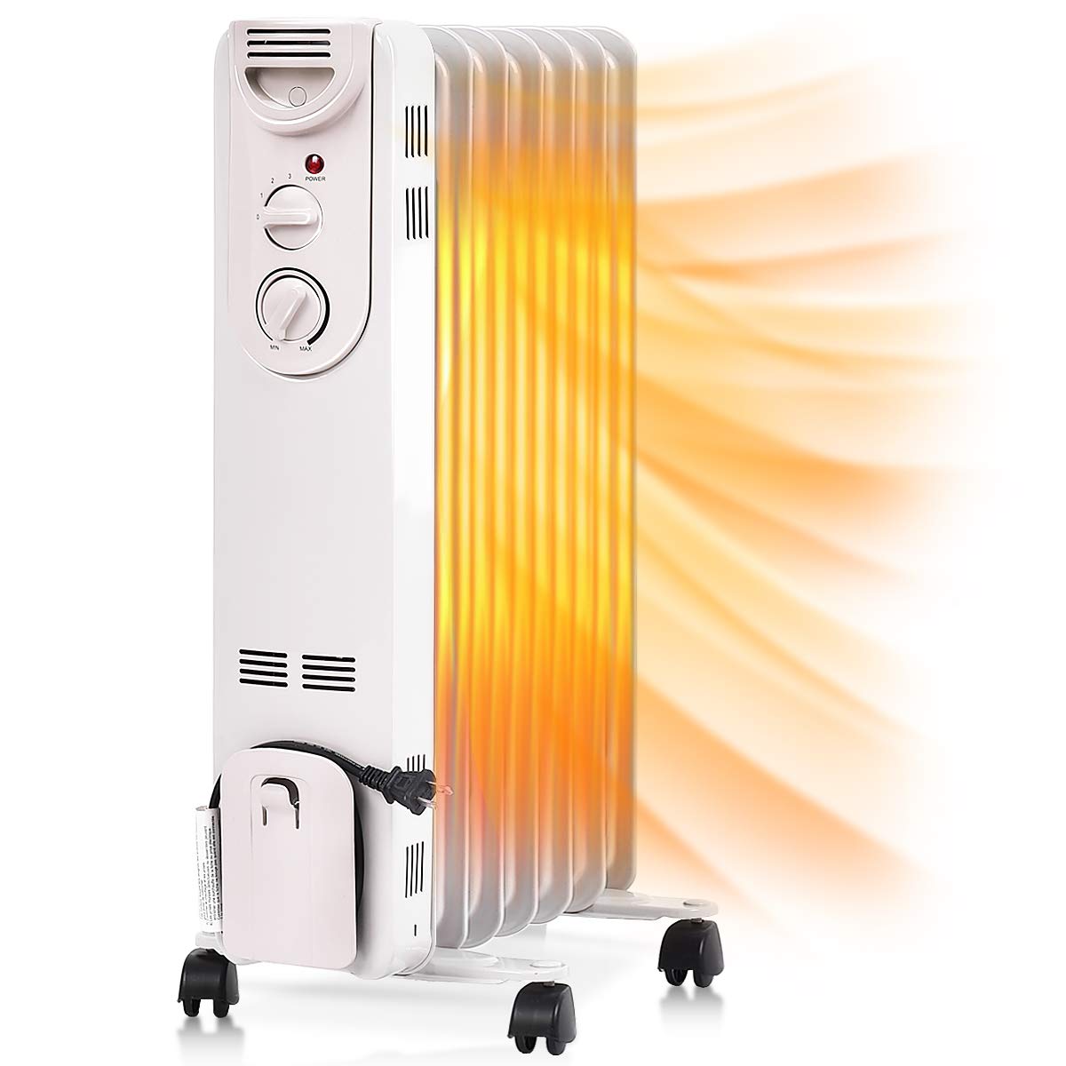 TANGKULA 1500W Oil-Filled Heater, Portable Radiator Heater with Adjustable Thermostat