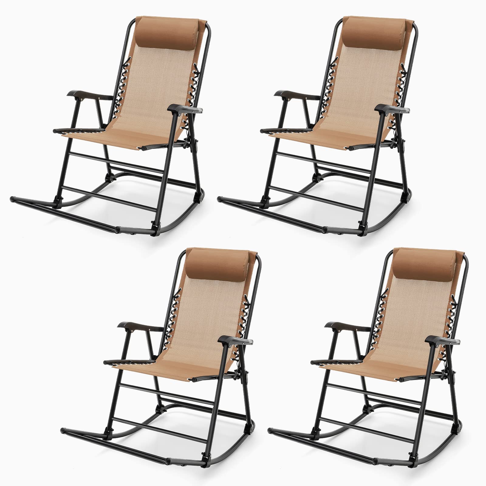 Outdoor Folding Rocking Chair, No Assembly Required