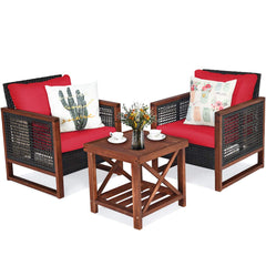 3 Pieces Patio Wicker Furniture Set, Rattan Outdoor Sofa Set