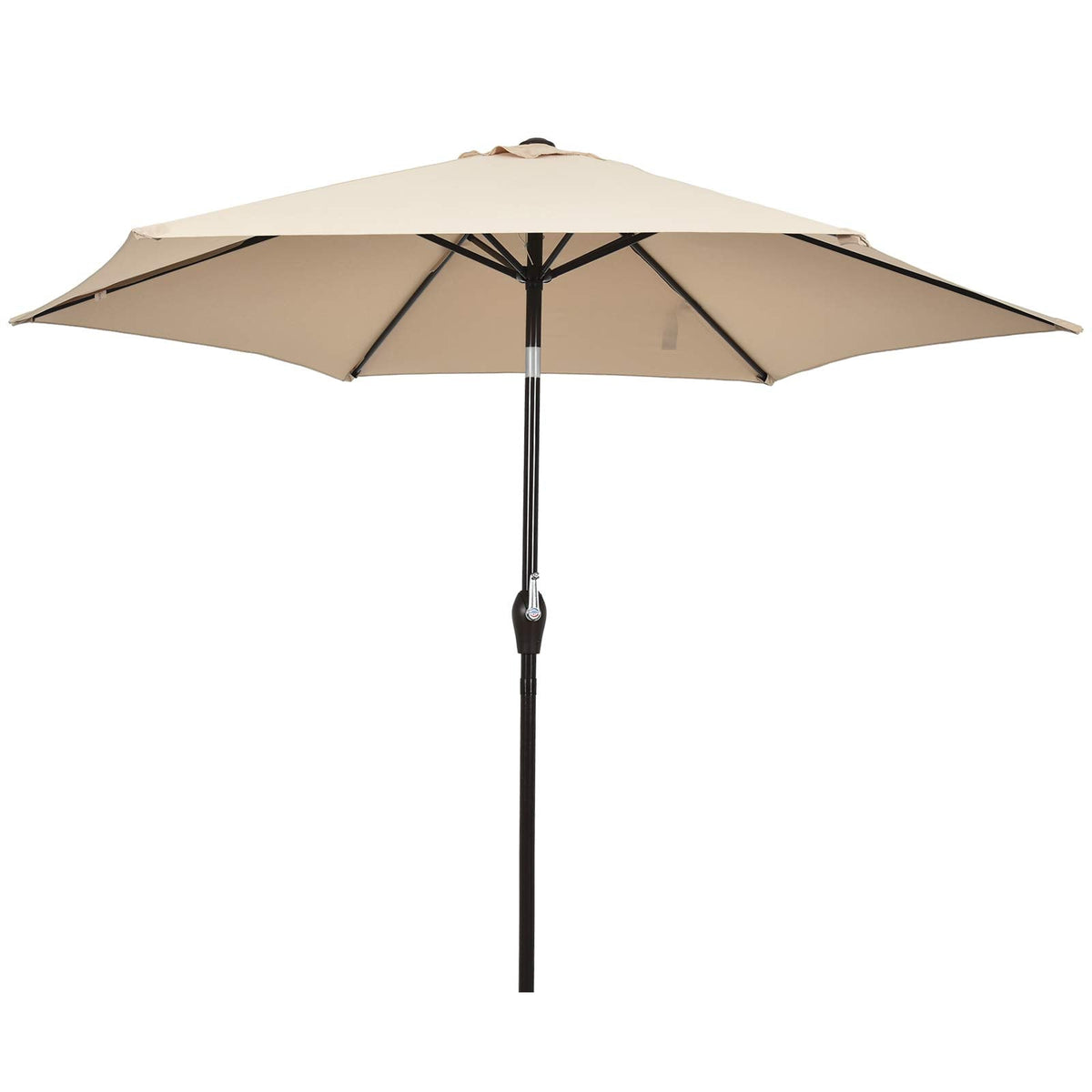 10FT Patio Umbrella, Outdoor Market Table Umbrella with Push Button Tilt