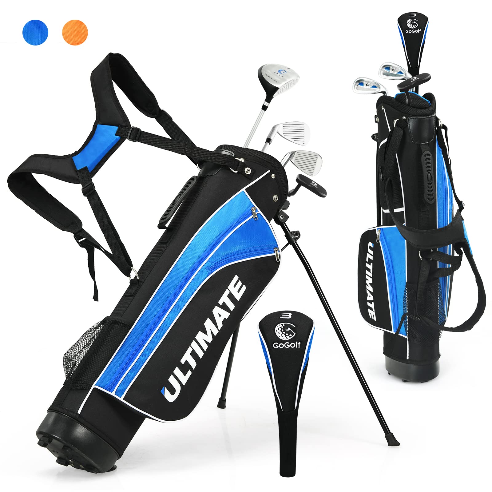 Tangkula Junior Complete Golf Club Set for Children Right Hand, Golf Stand Bag, Perfect for Children, Kids