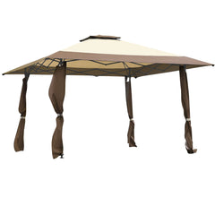 Tangkula 13 x13Ft Pop-Up Gazebo, Outdoor Canopy Shelter Tent w/ 2-Tier Roof