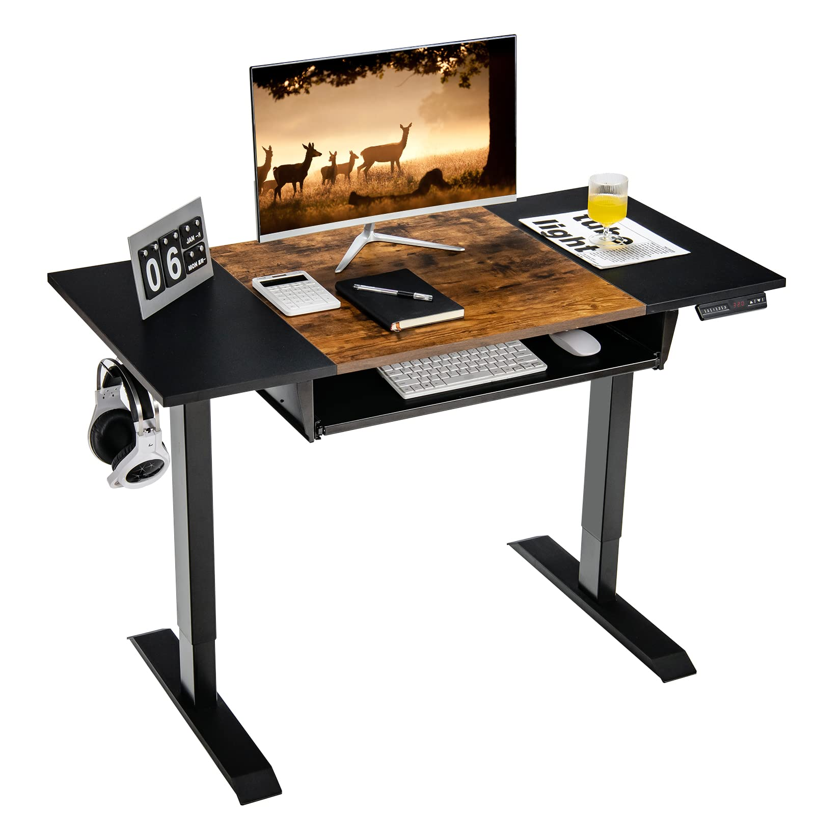 Tangkula Standing Desk with Keyboard Tray