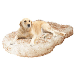 MAXYOYO Faux Fur Orthopedic Dog Bed, 4.7" Thick Memory Foam Giant Dog Bed, Coffee