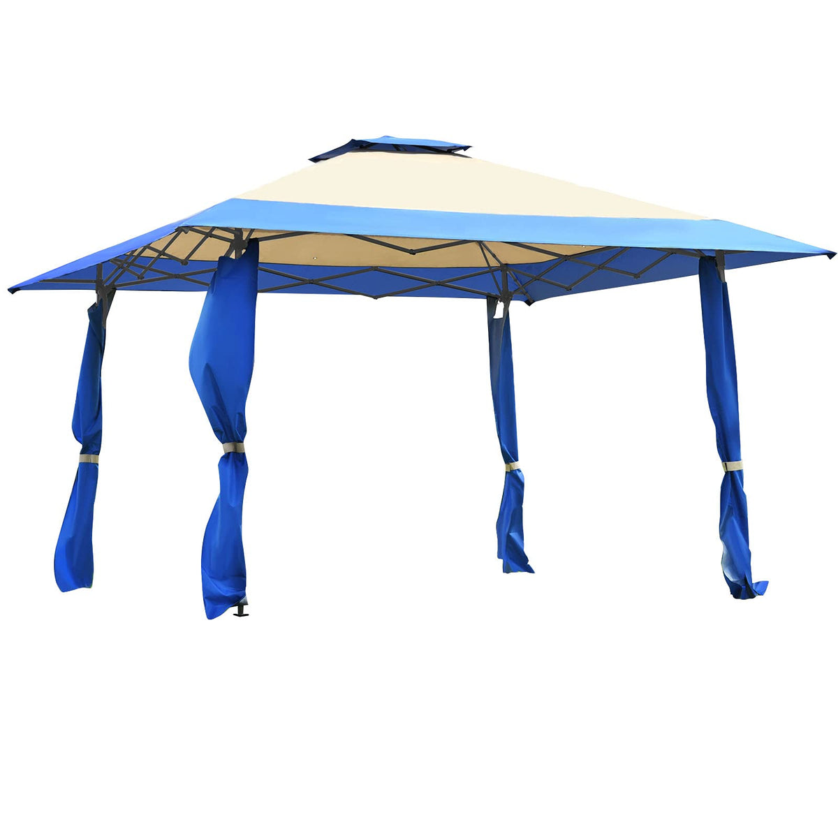 Tangkula 13 x13Ft Pop-Up Gazebo, Outdoor Canopy Shelter Tent w/ 2-Tier Roof