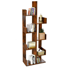 Tangkula 8 Shelf Bookshelf, Wood Bookcase with 8 Book Shelves