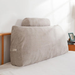 MAXYOYO Wedge Headboard Pillow with Cylindrical Pillow and Removable Cover, Grey