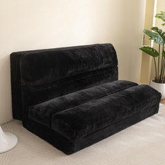 MAXYOYO Bean Bag Bed Folding Sofa Bed, Extra Wider Fold Full Floor Mattress, Black