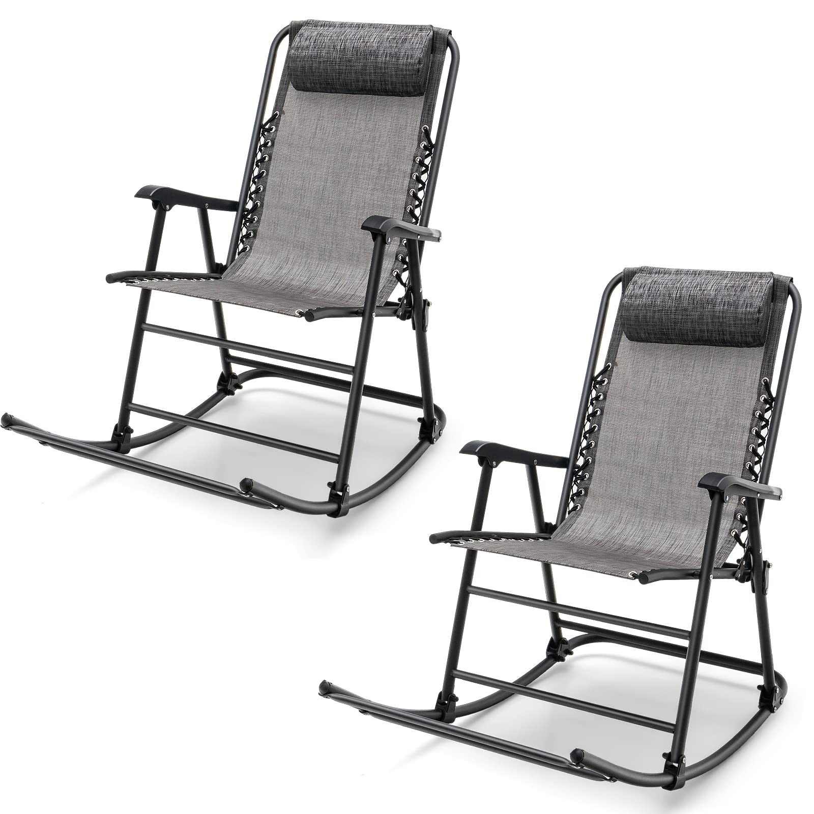 Outdoor Folding Rocking Chair, No Assembly Required