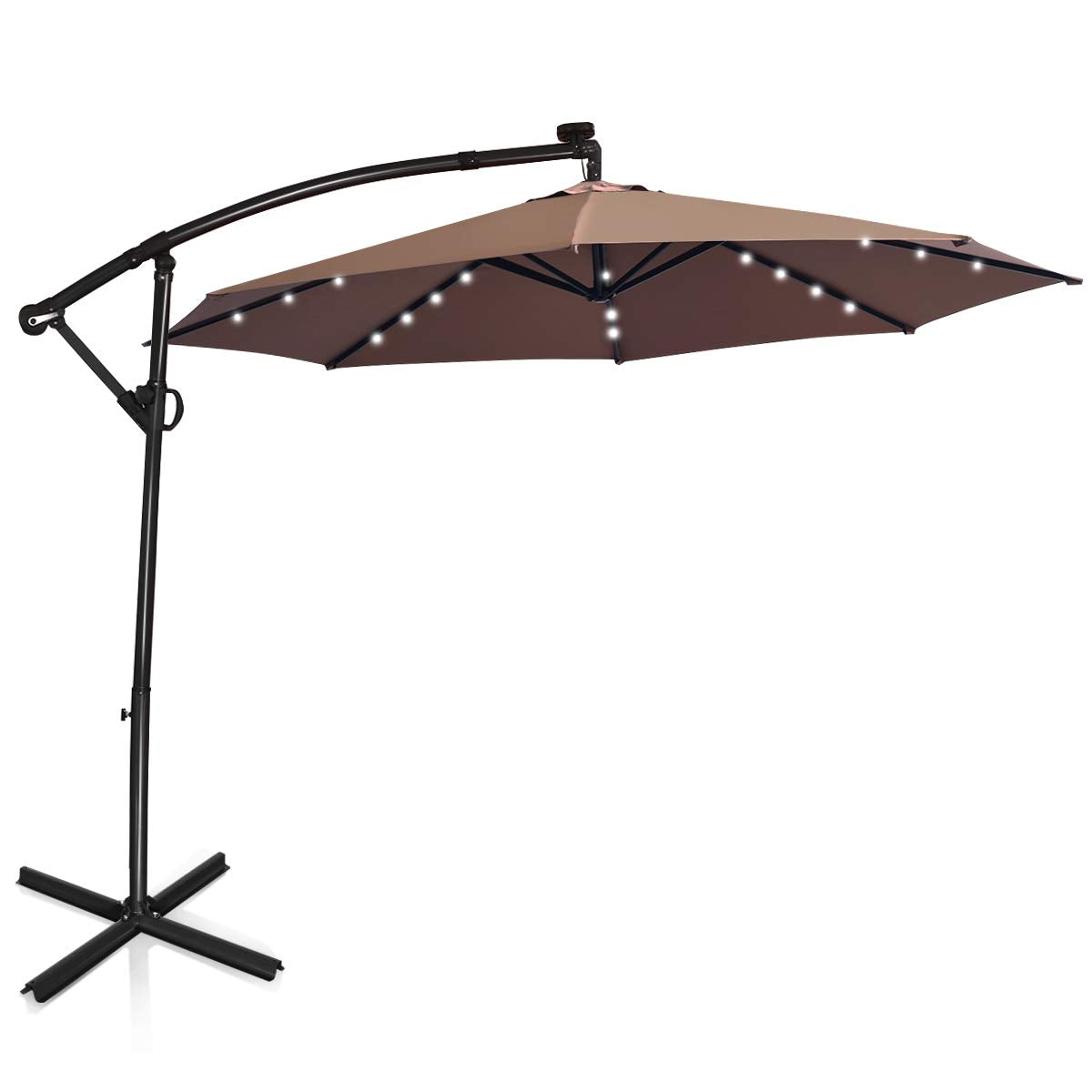 Tangkula 10 FT Patio Offset Umbrella with 360 Degree Rotation