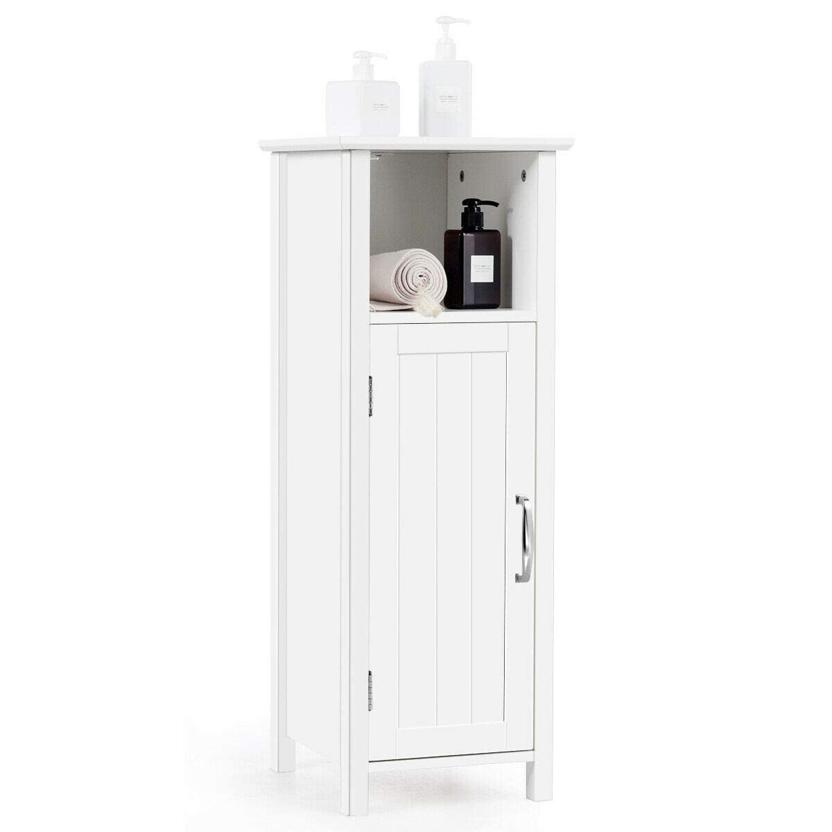 Tangkula Bathroom Floor Cabinet, Multifunctional Storage Cabinet with Anti-Tipping Device