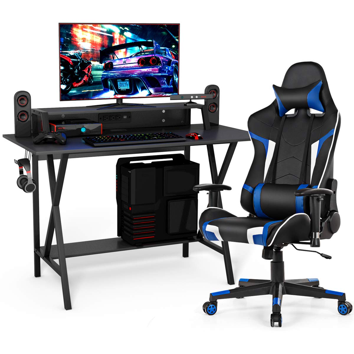 Tangkula Gaming Desk and Chair Set