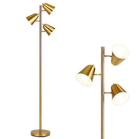 Tangkula 3-Light Floor Lamp, 64" Mid Century Modern 3 Light Tree