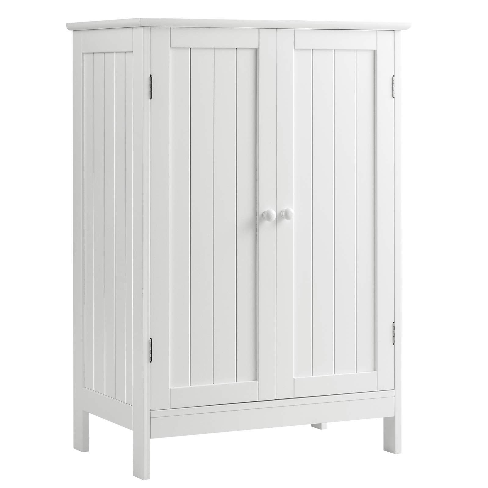 Tangkula Bathroom Floor Cabinet, Wooden Floor Storage Cabinet with Double Doors