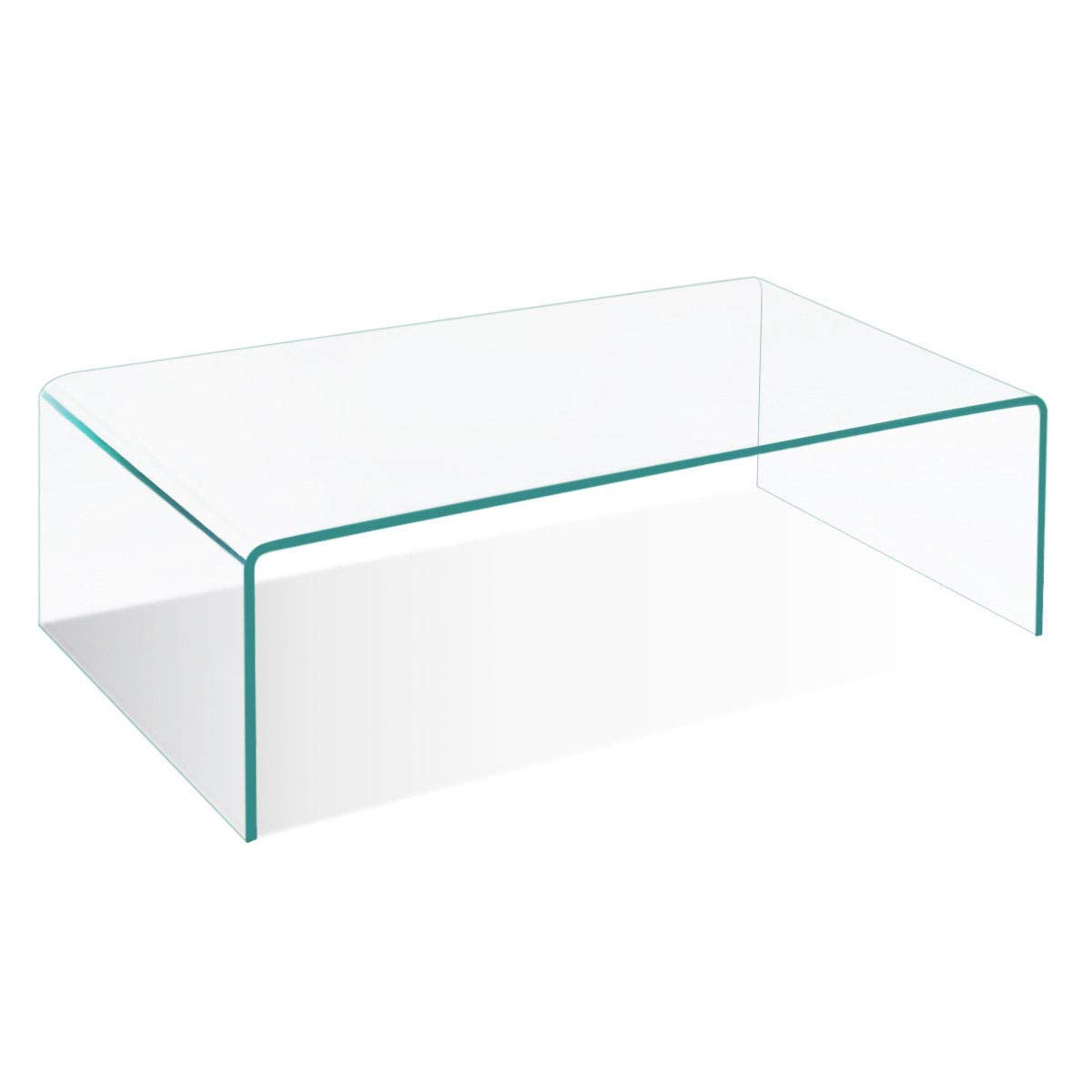 Tangkula Tempered Glass Coffee, Clear Coffee Table