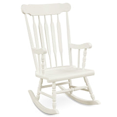 Tangkula Patio Rocking Chair Solid Wood, Outdoor Porch Rocker Chair, Ideal for Garden, Backyard & Balcony