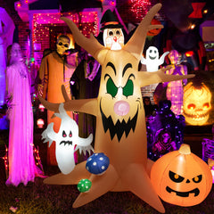 Tangkula Halloween Decorations, Halloween Inflatable Ghost With Led Lights