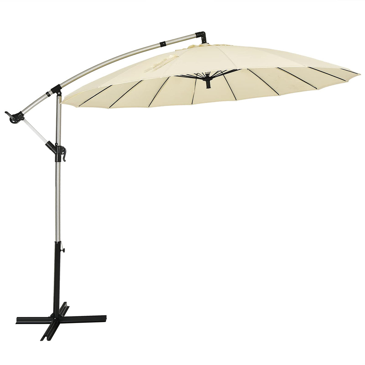 Tangkula 10 FT Patio Offset Umbrella, Outdoor Cantilever Umbrella