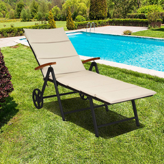 Tangkula Foldable Outdoor Chaise Lounger