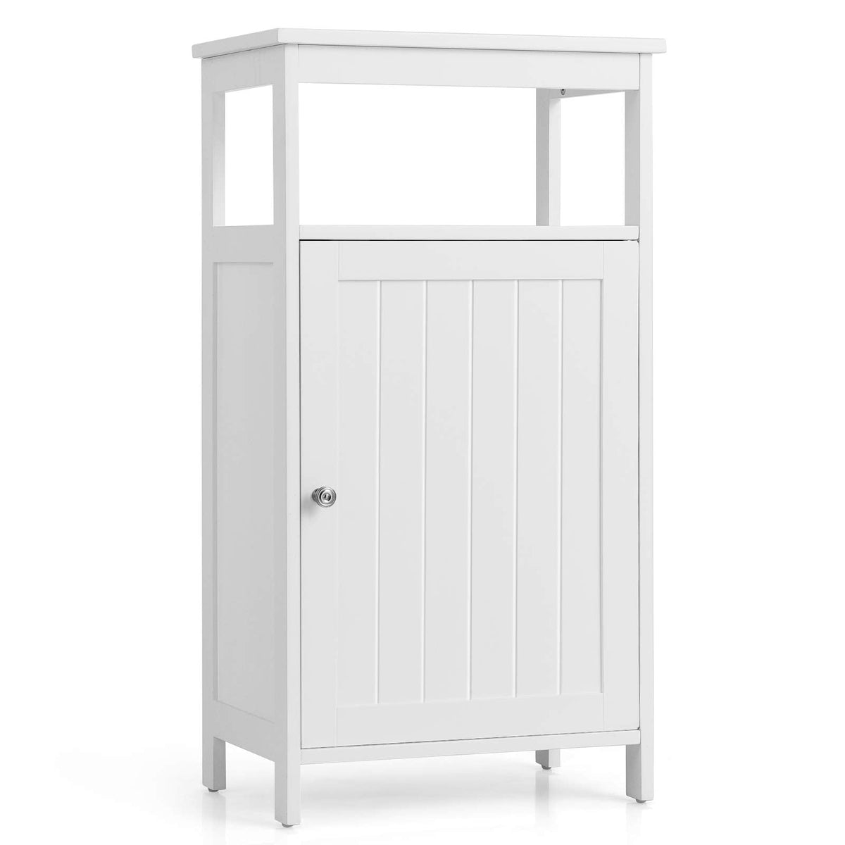 Tangkula Bathroom Floor Cabinet, Single Door Floor Cabinet with Adjustable Shelf