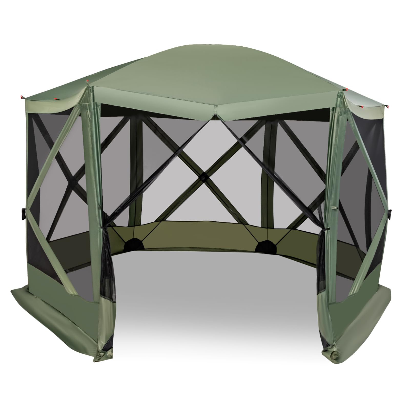 Tangkula 11.5x11.5 Ft Pop Up Gazebo with Netting, Portable Screen Tent with 6 Sided Mesh Walls