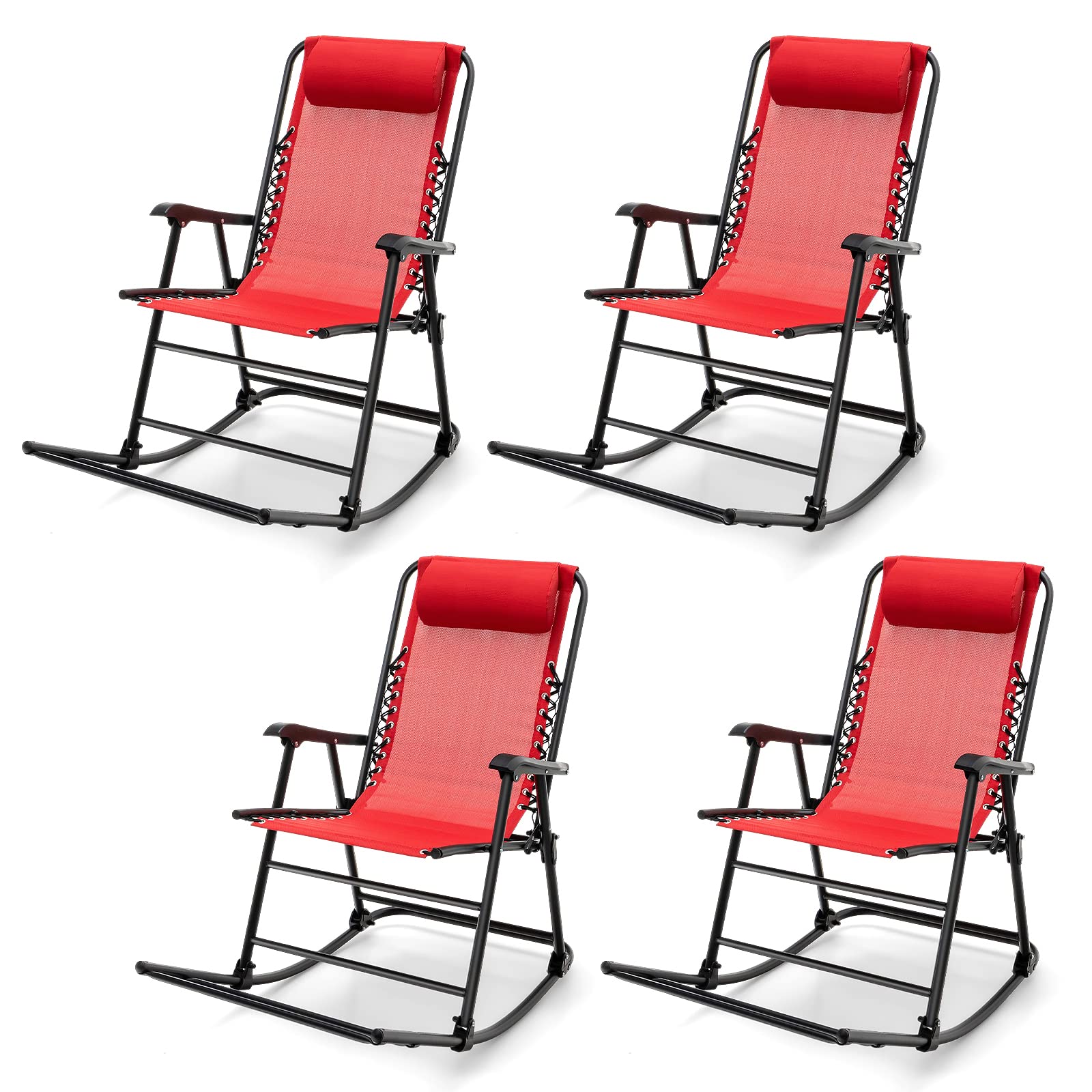 Outdoor Folding Rocking Chair, No Assembly Required