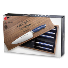 TKSC 6-Piece Knife Set, Forged Swedish Powder Steel, The French Laundry Blue Special Edition Thomas Keller Signature Collection, 1025378