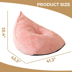 MAXYOYO Bean Bag Chairs for Adults, Giant Sherpa Lazy Couch with Filler, Dark Pink