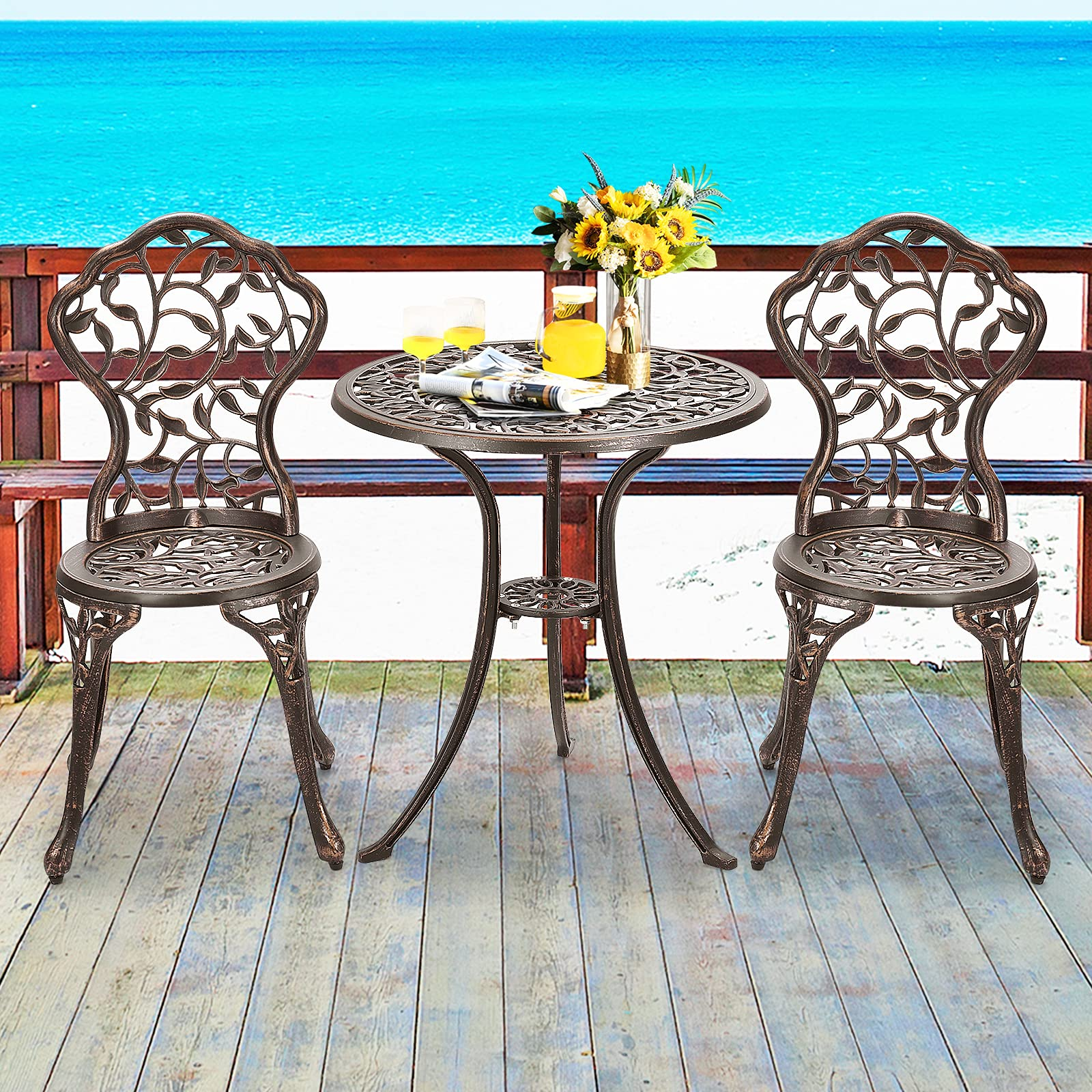 3 Pieces Outdoor Bistro Set, Patio Furniture Set