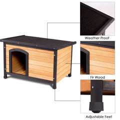 Tangkula Wooden Dog House Outdoor Indoor